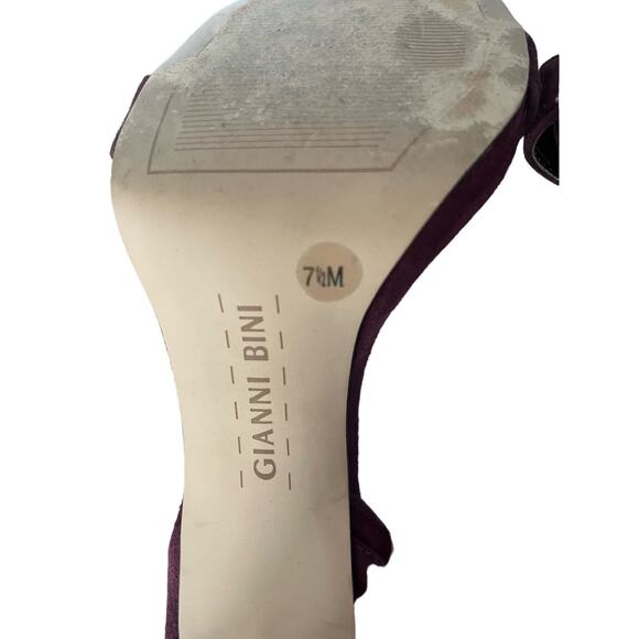 Gianni Bini burgandy Stiletto heels with ankle ties, size 7.5 M elegant, dressy - Picture 6 of 8